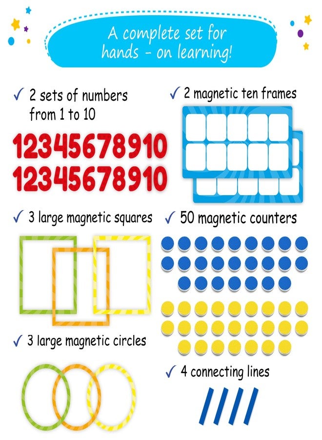 Simply magic 84 PCS Magnetic Number Bonds & Magnetic Ten Frames Set - Jumbo 10 Frames for Classroom, Numbers for Whiteboard, Math Counters Math Manipulatives, Classroom Must Haves - Simply Magic - Image 3